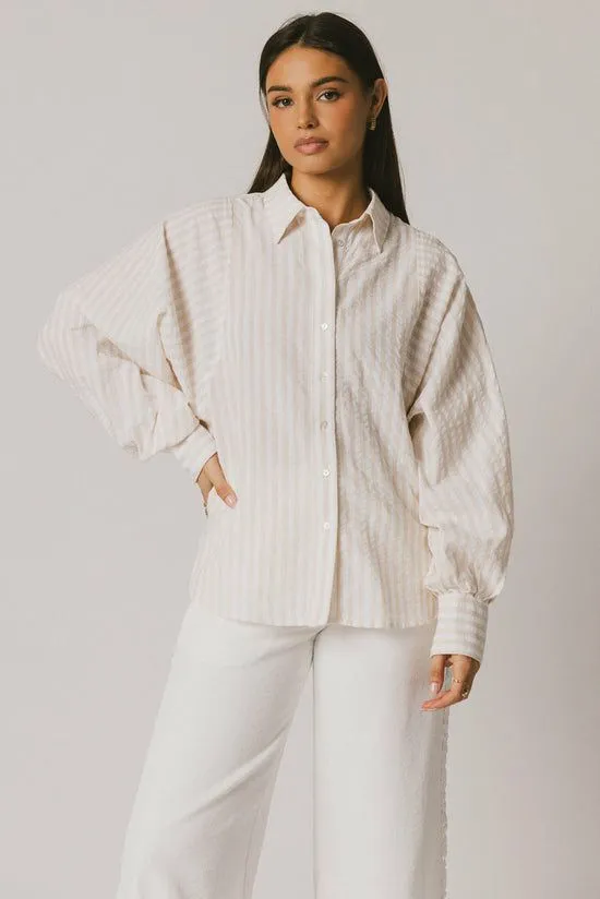 Bohme Winifred Button Up In Natural Natural Women Tees and Tanks