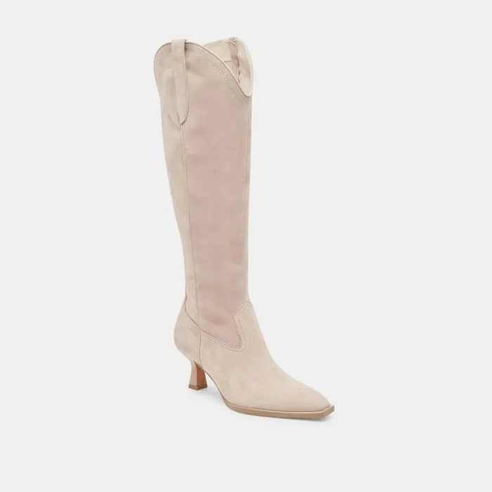Boots and Booties Women Dolce Vita Ariana Wide Calf Boots Taupe Suede