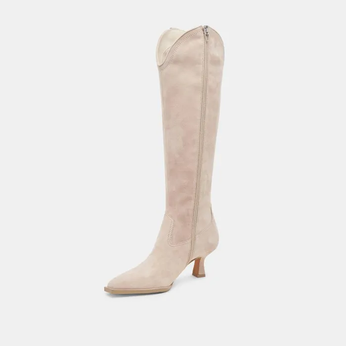 Boots and Booties Women Dolce Vita Ariana Wide Calf Boots Taupe Suede