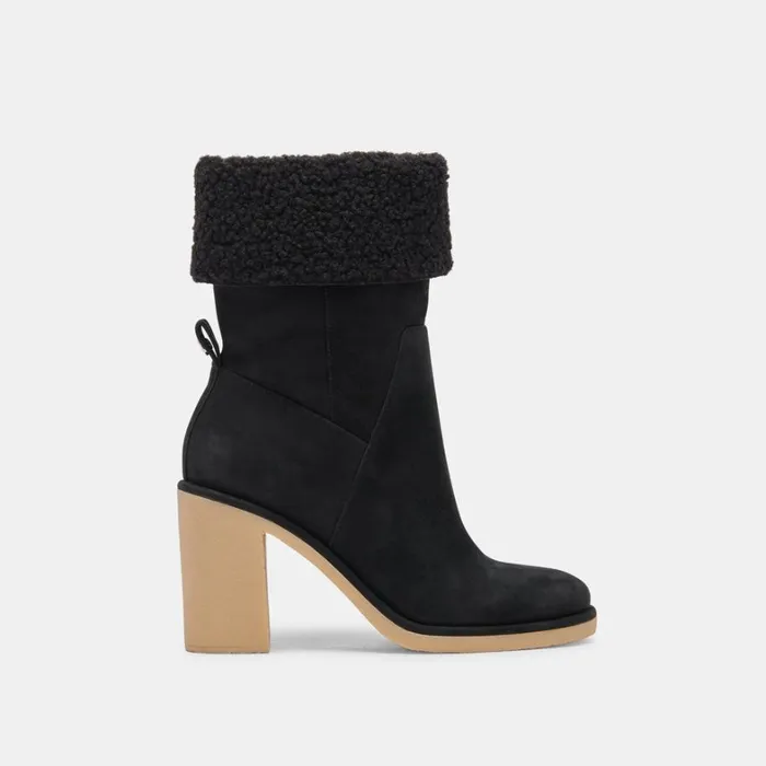 Boots and Booties Women Dolce Vita Caddie Plush Boots Black Nubuck