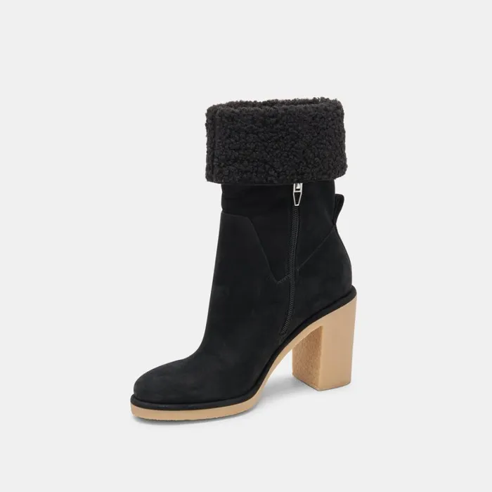 Boots and Booties Women Dolce Vita Caddie Plush Boots Black Nubuck