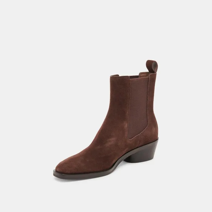 Boots and Booties Women Dolce Vita Foster Booties Dk Brown Suede