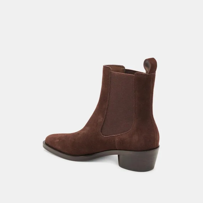 Boots and Booties Women Dolce Vita Foster Booties Dk Brown Suede