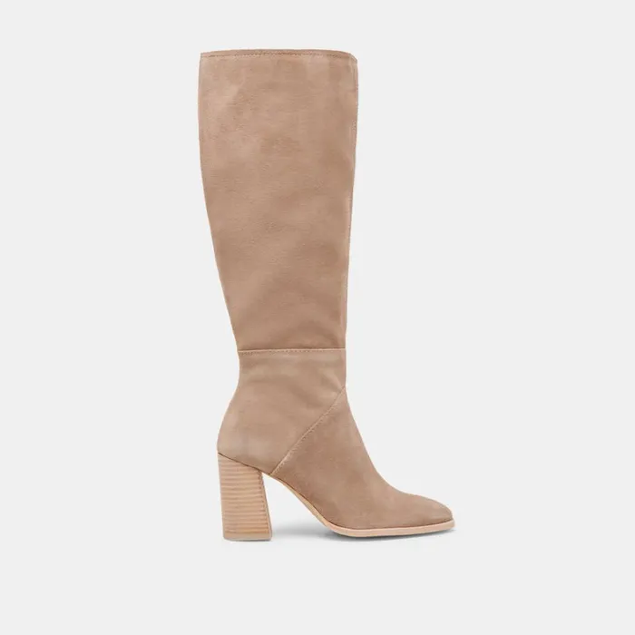 Boots and Booties Women Dolce Vita Fynn Wide Calf Boots Truffle Suede