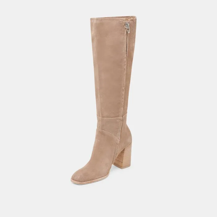 Boots and Booties Women Dolce Vita Fynn Wide Calf Boots Truffle Suede