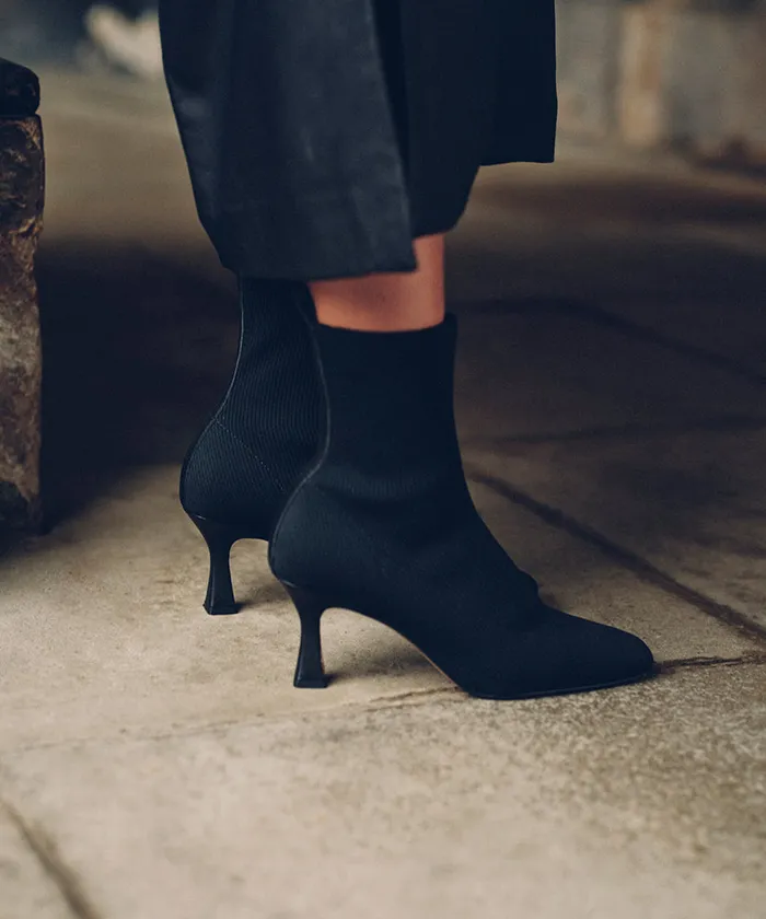 Boots and Booties Women Dolce Vita Glamor Knit Boots Black Knit