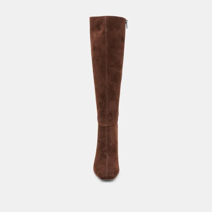 Boots and Booties Women Dolce Vita Gyra Extra Wide Calf Boots Dk Brown Suede