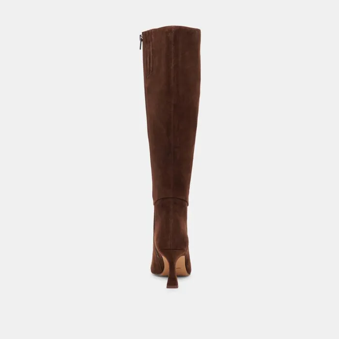 Boots and Booties Women Dolce Vita Gyra Extra Wide Calf Boots Dk Brown Suede