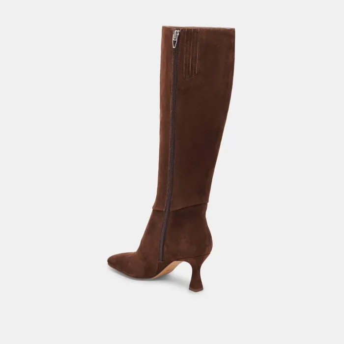 Boots and Booties Women Dolce Vita Gyra Extra Wide Calf Boots Dk Brown Suede