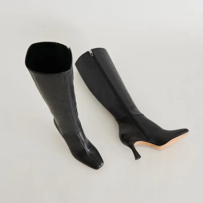 Boots and Booties Women Dolce Vita Gyra Wide Calf Boots Black Leather