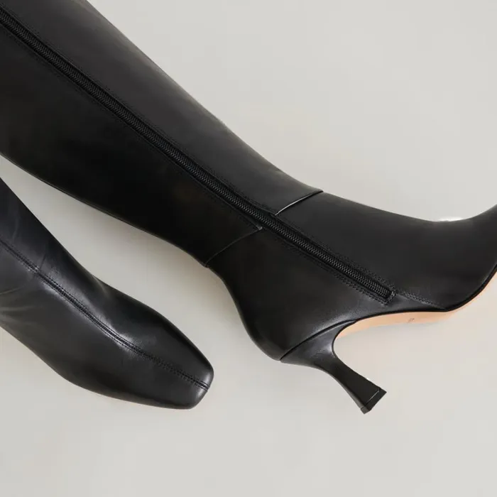 Boots and Booties Women Dolce Vita Gyra Wide Calf Boots Black Leather