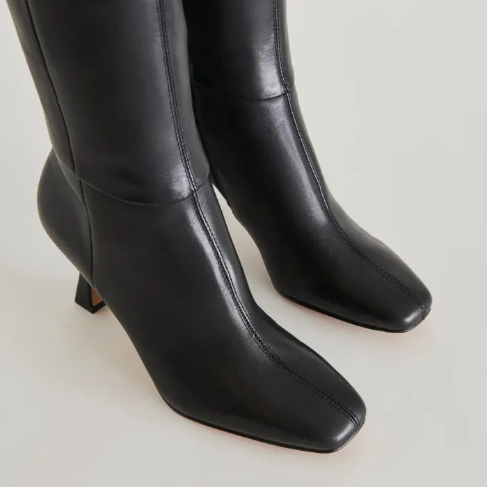 Boots and Booties Women Dolce Vita Gyra Wide Calf Boots Black Leather