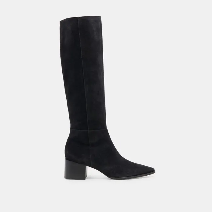 Boots and Booties Women Dolce Vita Kirson Wide Calf Boots Onyx Suede