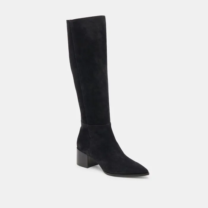 Boots and Booties Women Dolce Vita Kirson Wide Calf Boots Onyx Suede