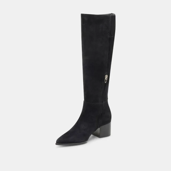 Boots and Booties Women Dolce Vita Kirson Wide Calf Boots Onyx Suede