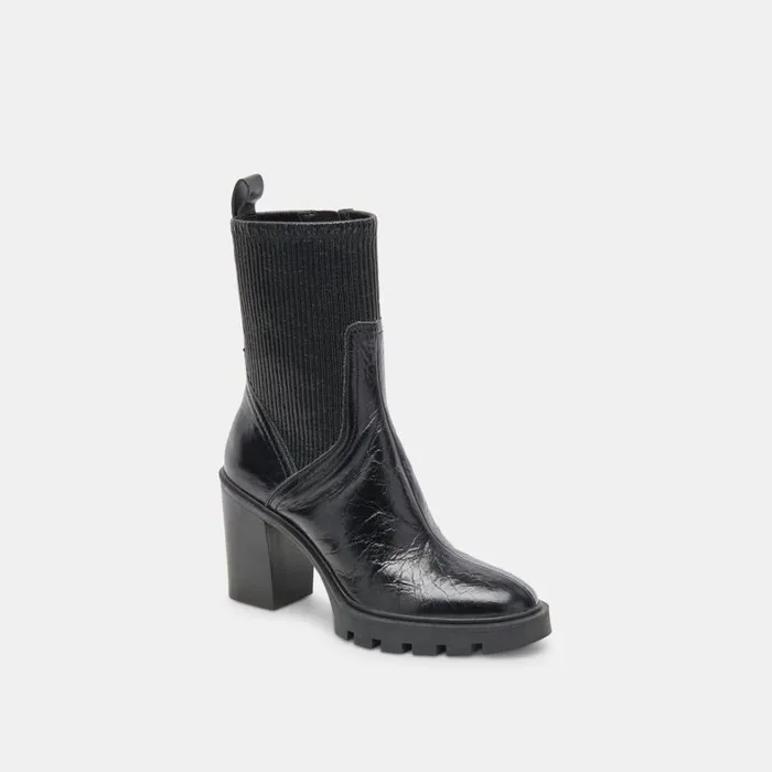 Boots and Booties Women Dolce Vita Marni H2O Boots Midnight Crinkle Patent