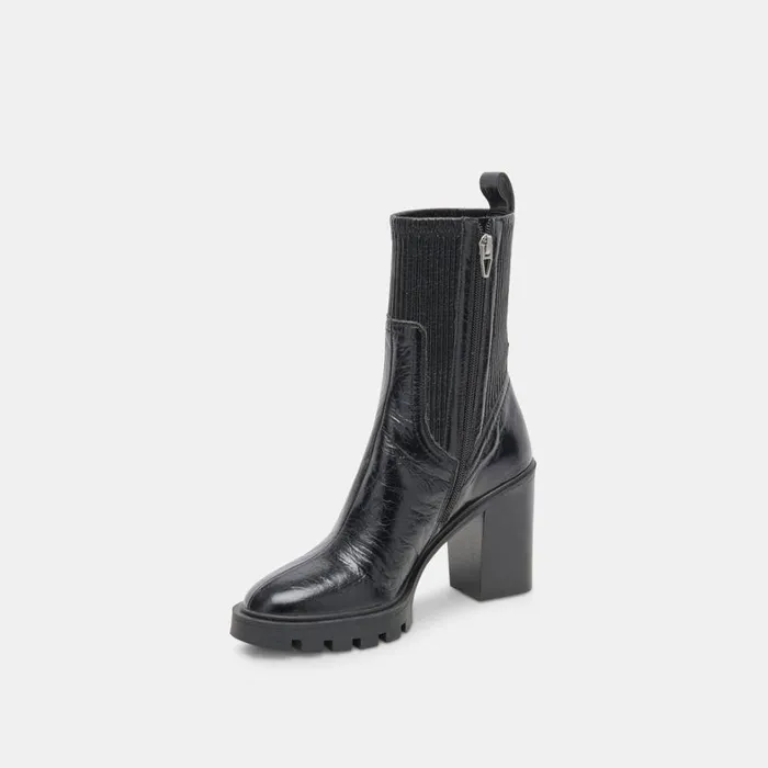 Boots and Booties Women Dolce Vita Marni H2O Boots Midnight Crinkle Patent