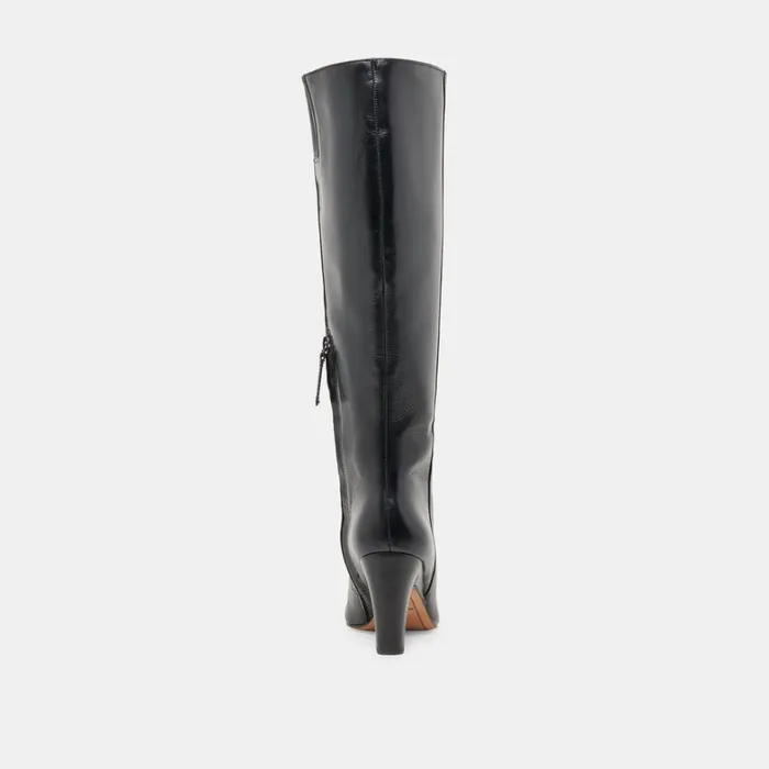 Boots and Booties Women Dolce Vita Nelas Wide Calf Boots Black Leather