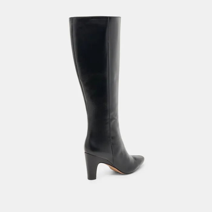 Boots and Booties Women Dolce Vita Nelas Wide Calf Boots Black Leather