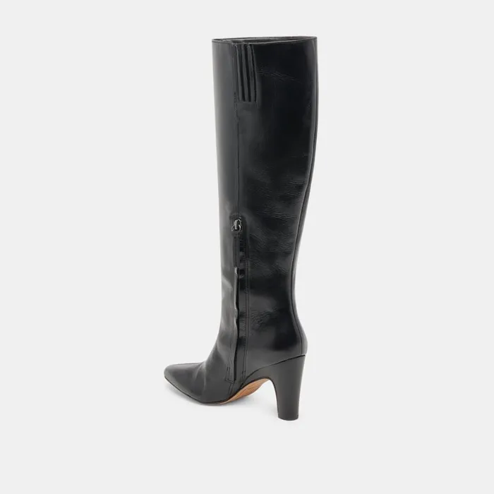 Boots and Booties Women Dolce Vita Nelas Wide Calf Boots Black Leather
