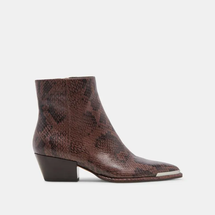 Boots and Booties Women Dolce Vita Nonah Booties Java Snake Embossed