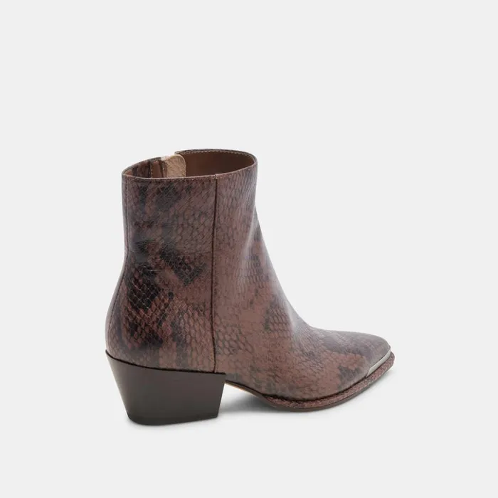 Boots and Booties Women Dolce Vita Nonah Booties Java Snake Embossed