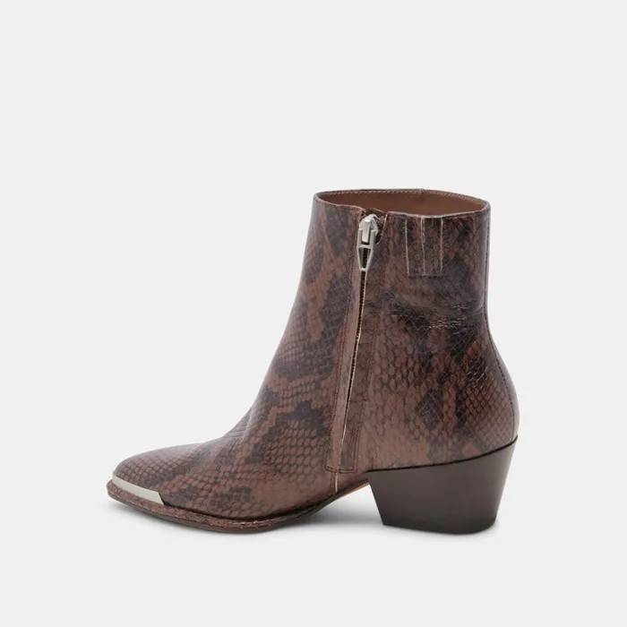 Boots and Booties Women Dolce Vita Nonah Booties Java Snake Embossed