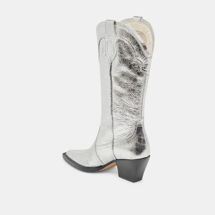 Boots and Booties Women Dolce Vita Rasima Boots Silver Distressed Leather
