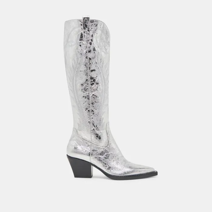 Boots and Booties Women Dolce Vita Ryatt Boots Silver Distressed Leather