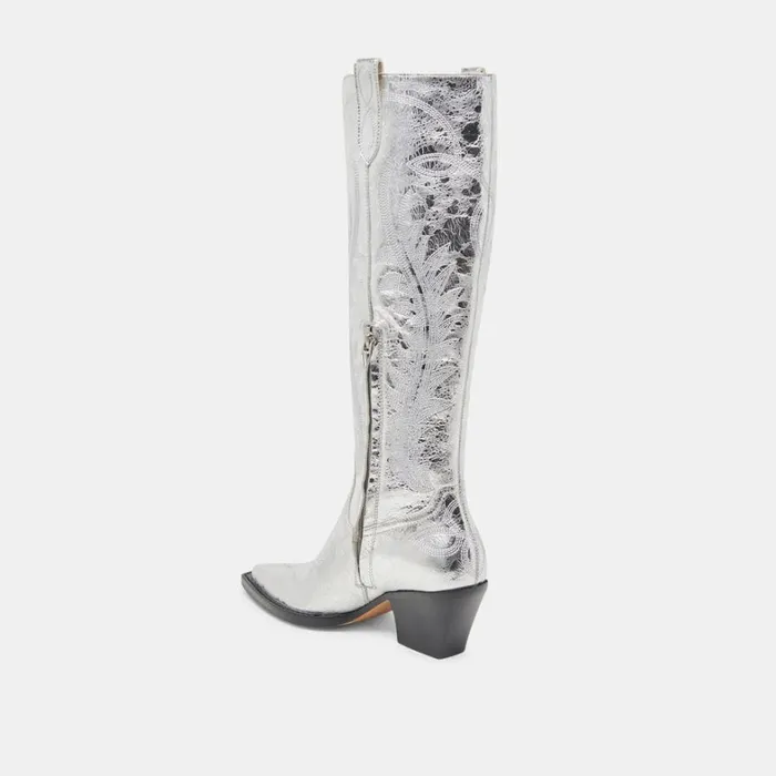 Boots and Booties Women Dolce Vita Ryatt Boots Silver Distressed Leather