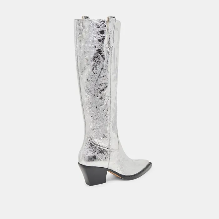 Boots and Booties Women Dolce Vita Ryatt Boots Silver Distressed Leather