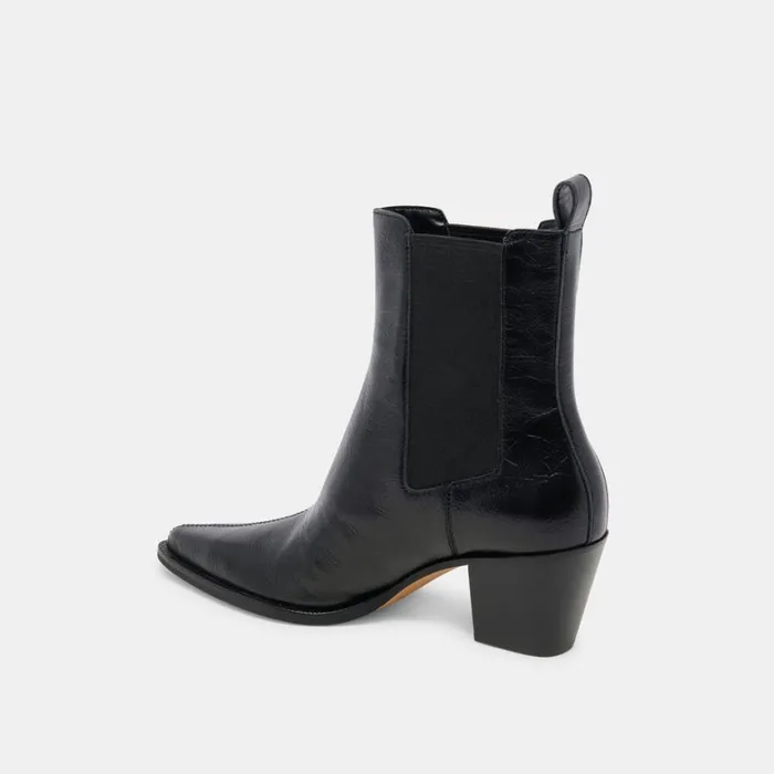 Boots and Booties Women Dolce Vita Shadie H2O Wide Booties Midnight Crinkle Patent