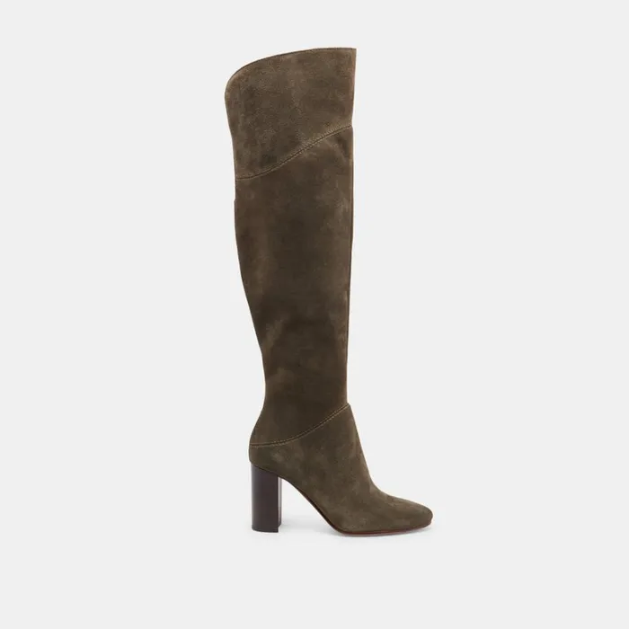 Boots and Booties Women Dolce Vita Sury Wide Calf Boots Army Suede