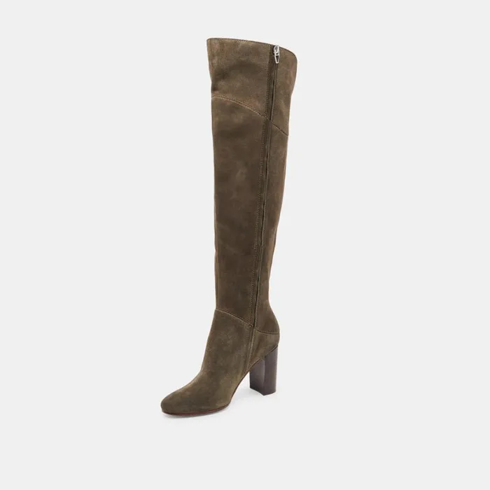 Boots and Booties Women Dolce Vita Sury Wide Calf Boots Army Suede