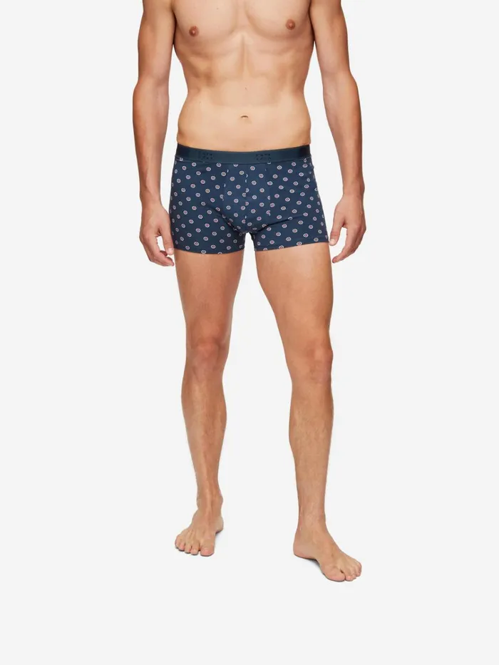 Boxer Briefs Men Derek Rose Boxer Briefs Geometric Pima Cotton Stretch 4 Navy