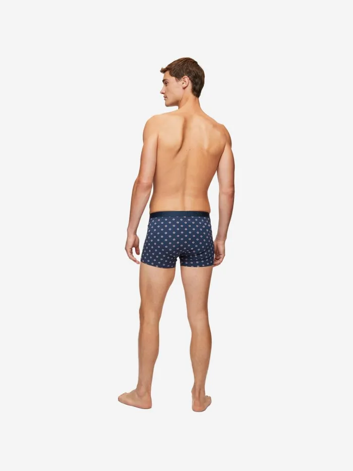 Boxer Briefs Men Derek Rose Boxer Briefs Geometric Pima Cotton Stretch 4 Navy