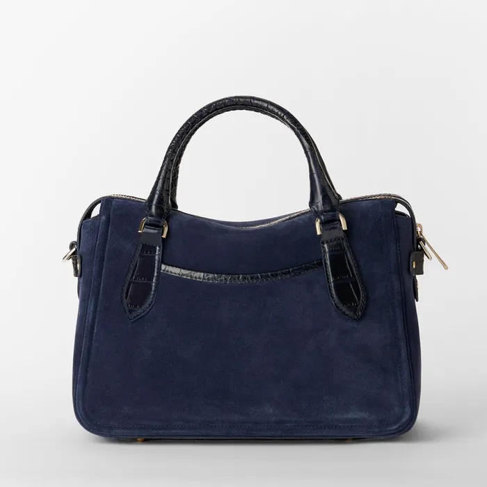 Brahmin Satchels Micaela Navy Angora 8211 Women