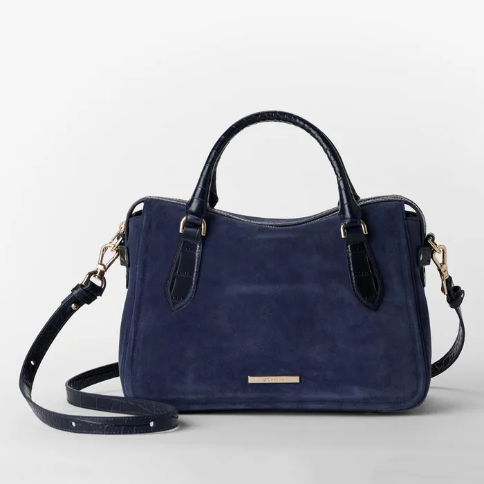 Brahmin Satchels Micaela Navy Angora 8211 Women