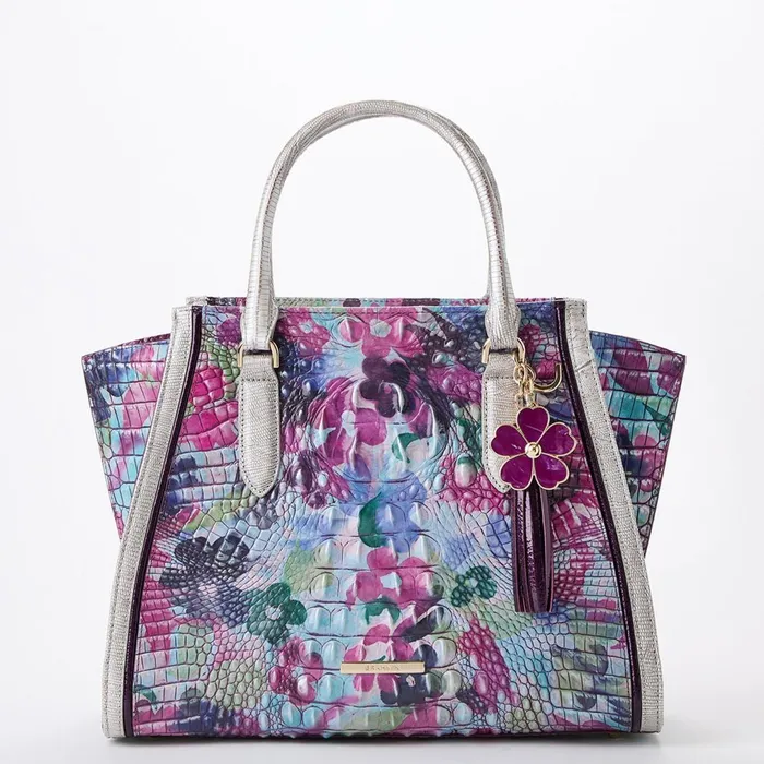 Brahmin Satchels Priscilla Satchel Lavender Blossoming 8211 Women
