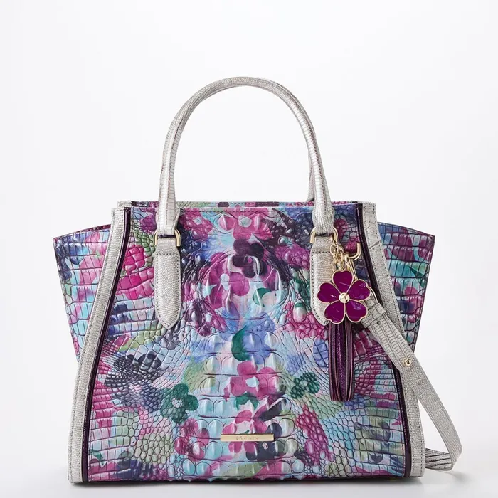 Brahmin Satchels Priscilla Satchel Lavender Blossoming 8211 Women Brahmin Satchels Priscilla Satchel Lavender Blossoming 8211 Women
