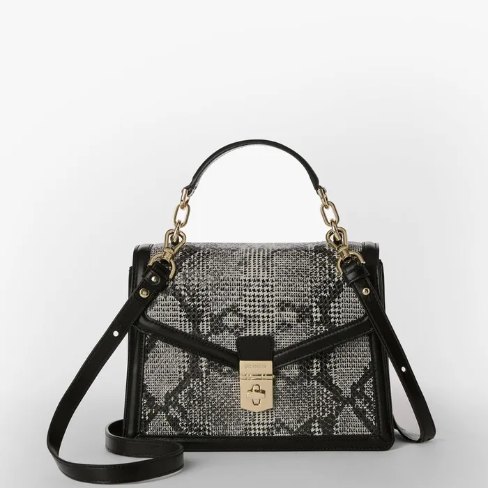 Brahmin Satchels Small Hallie Black Spark 8211 Women