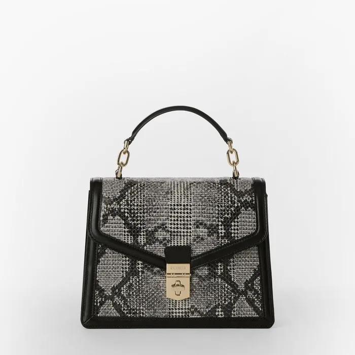 Brahmin Satchels Small Hallie Black Spark 8211 Women Brahmin Satchels Small Hallie Black Spark 8211 Women