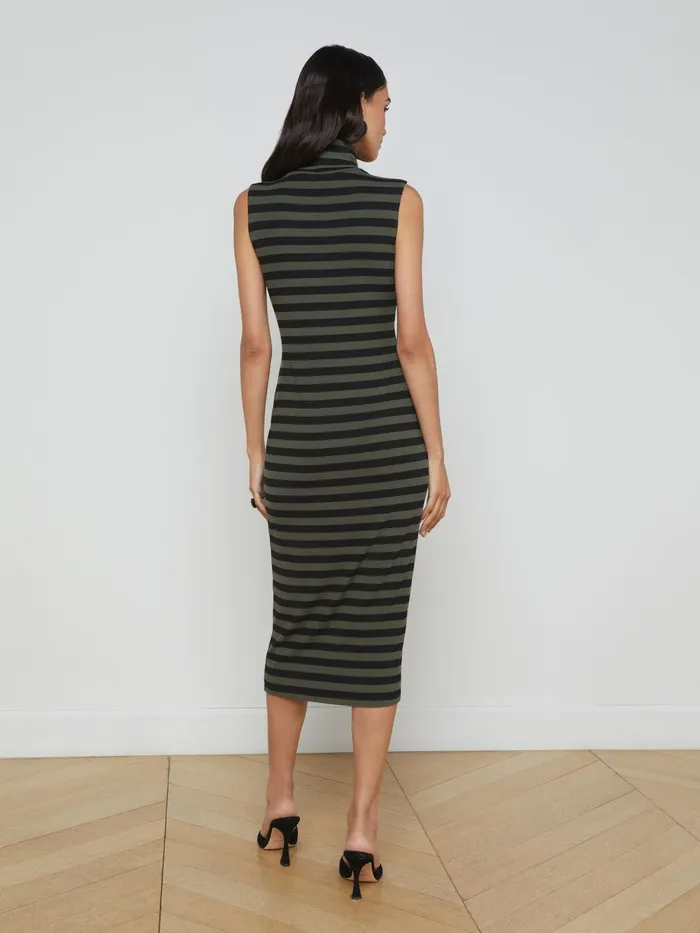 Brita Striped Turtleneck Dress Blackarmy Stripe Women L039Agence Dresses and Jumpsuits Brita Striped Turtleneck Dress Blackarmy Stripe Women L039Agence Dresses and Jumpsuits