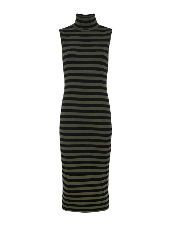 Brita Striped Turtleneck Dress Blackarmy Stripe Women L039Agence Dresses and Jumpsuits Brita Striped Turtleneck Dress Blackarmy Stripe Women L039Agence Dresses and Jumpsuits