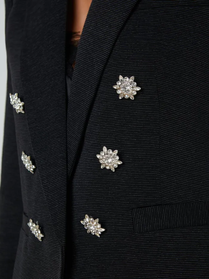 Brooke OpenFront Blazer Blackcrystal Women L039Agence Blazers and Jackets Brooke OpenFront Blazer Blackcrystal Women L039Agence Blazers and Jackets