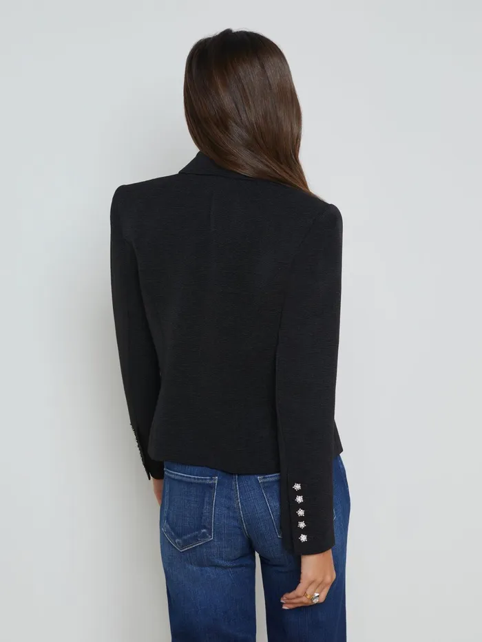 Brooke OpenFront Blazer Blackcrystal Women L039Agence Blazers and Jackets Brooke OpenFront Blazer Blackcrystal Women L039Agence Blazers and Jackets