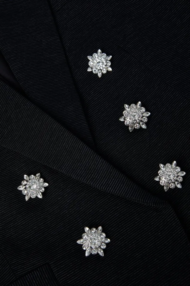 Brooke OpenFront Blazer Blackcrystal Women L039Agence Blazers and Jackets Brooke OpenFront Blazer Blackcrystal Women L039Agence Blazers and Jackets