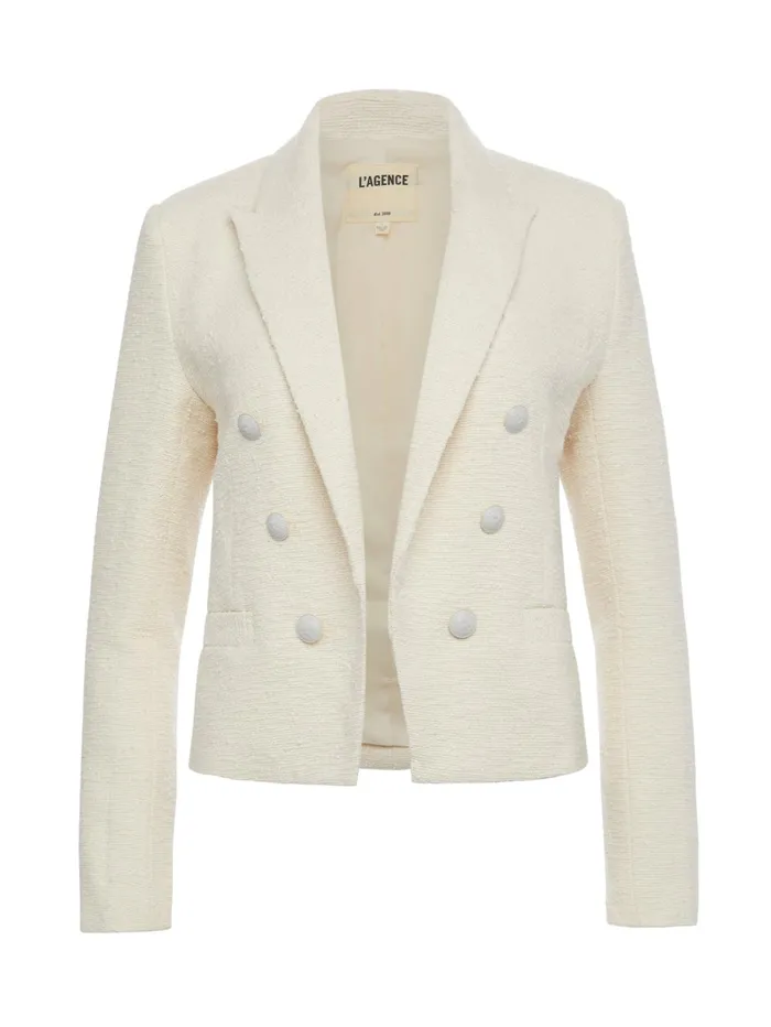 Brooke OpenFront Blazer Ecru Women L039Agence Blazers and Jackets