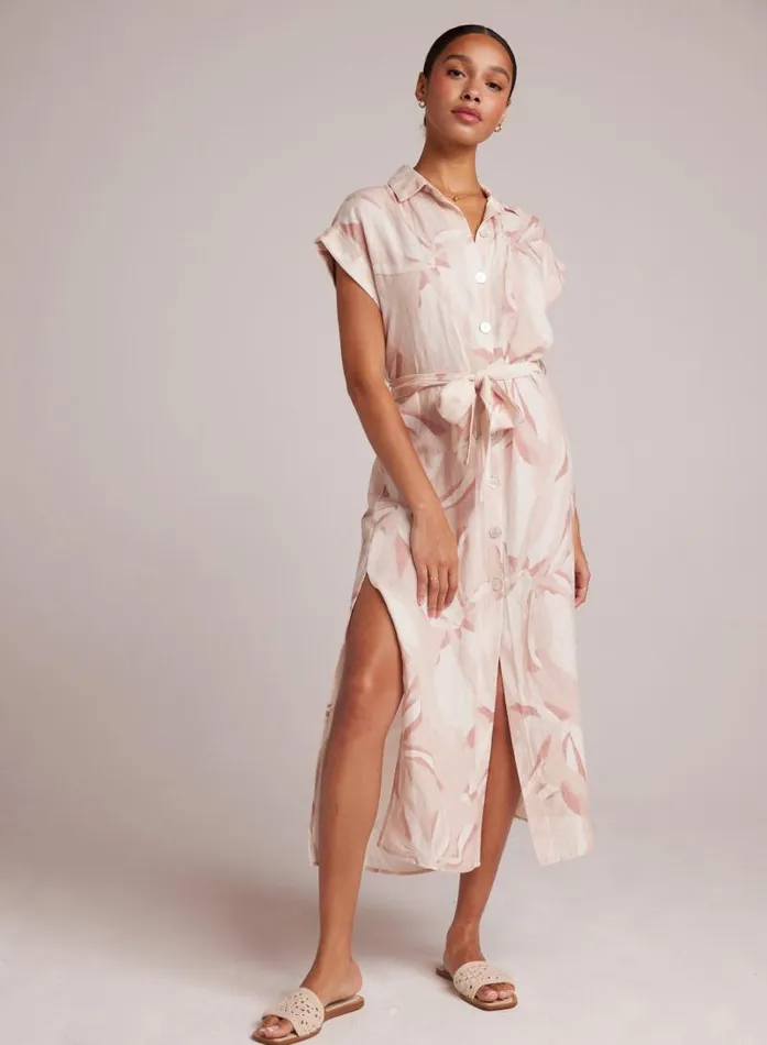 Button Front Belted Shirt Dress 8211 Fresco Floral Print Women Bella Dahl Midi Dresses