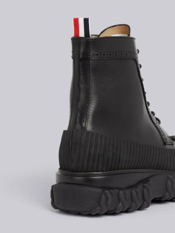Calf Leather Rubber Sole Longwing Duck Boot Black Men Thom Browne Boots
